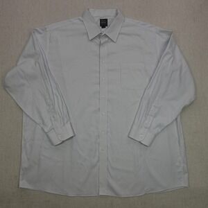 Jos A Bank Traveler Shirt Mens 2XL 19-36 Blue White Stripe Button Down Cotton